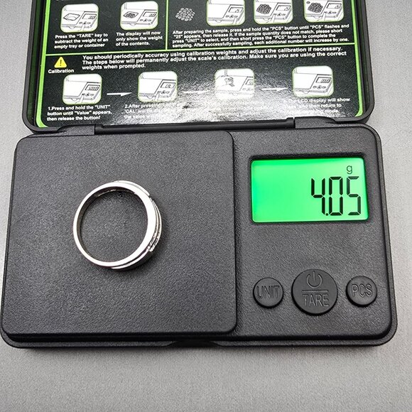 10k White Gold Diamond Channel Set Band Ring Size 10.25 NDI Signed Natural 4.05g - Picture 13 of 14